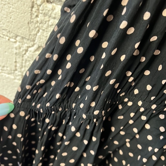 Lilka Anthropologie Black Lark Polka Dot Hi Lo Dress Size L - Picture 5 of 14